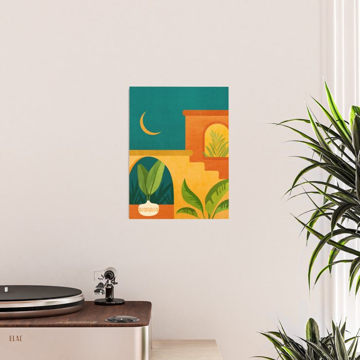 Moonlight Villa Colorful Landscape Poster Gallery Image 2