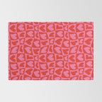 Red love heart checkered pattern Rug Gallery Image 2