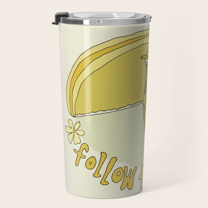 follow the sun lady slide // retro surf art by surfy birdy Travel Mug Gallery Image 3