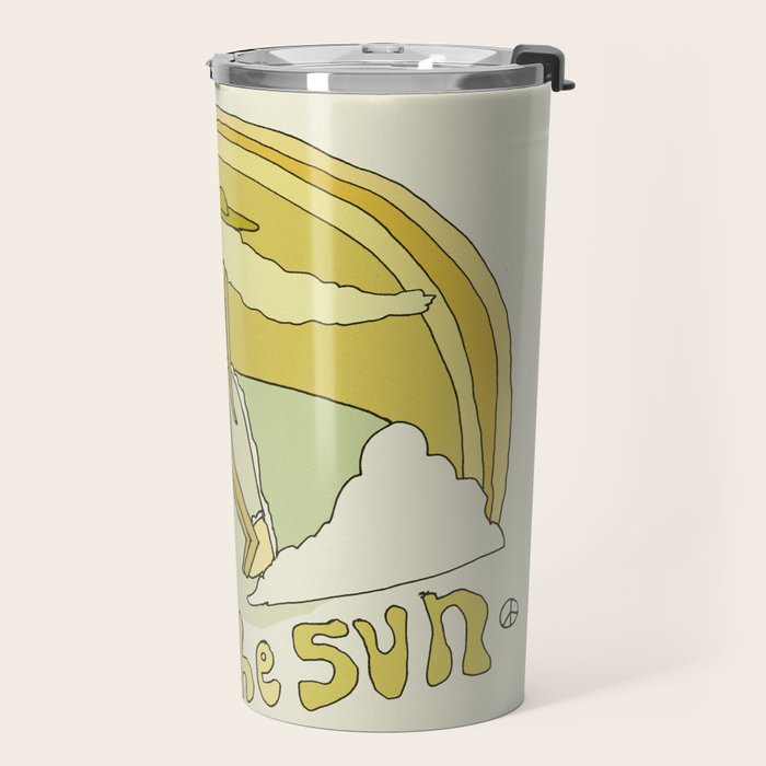 follow the sun lady slide // retro surf art by surfy birdy Travel Mug Gallery Image 2