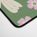Whimsical Floral - Green, Blue, White and soft Pink Desk Mat Gallery Image 4
