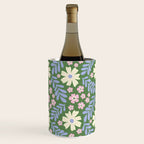 Whimsical Floral - Green, Blue, White and soft Pink Wine Chiller Gallery Image 1