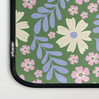 Whimsical Floral - Green, Blue, White and soft Pink Laptop Sleeve Gallery Image 3