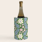 Whimsical Floral - Green, Blue, White and soft Pink Wine Chiller Gallery Image 3