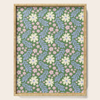 Whimsical Floral - Green, Blue, White and soft Pink Serving Tray Gallery Image 1