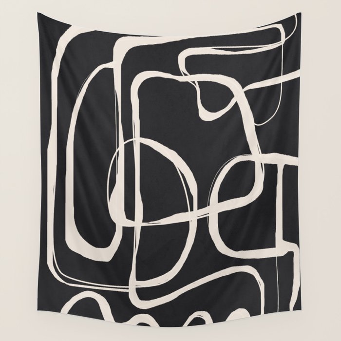Modern Minimalist One Line Art 1 Wall Tapestry Gallery Image 4