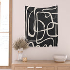Modern Minimalist One Line Art 1 Wall Tapestry Gallery Image 2