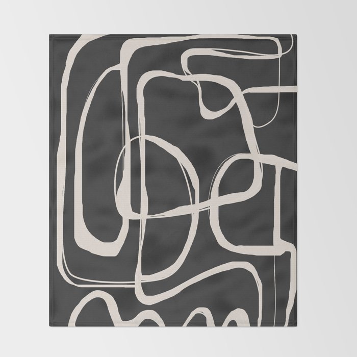 Modern Minimalist One Line Art 1 Throw Blanket Gallery Image 2