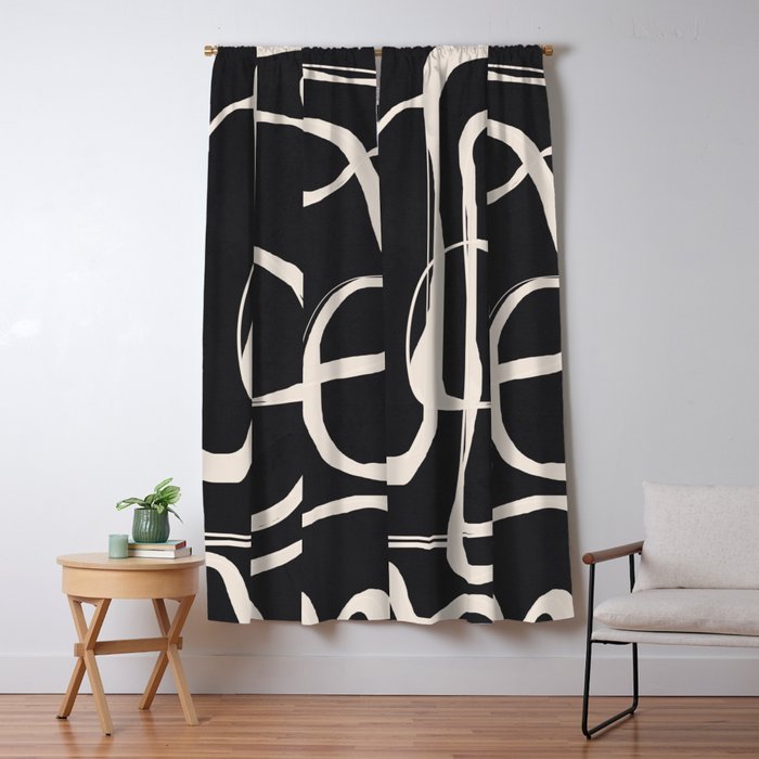 Modern Minimalist One Line Art 1 Window Curtain Gallery Image 1