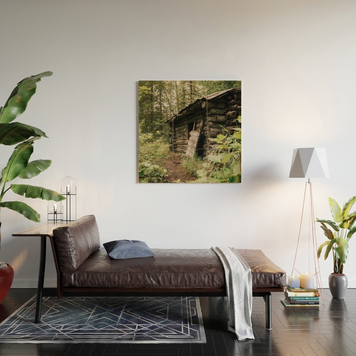 Forest Log Cabin Wood Wall Art Gallery Image 2