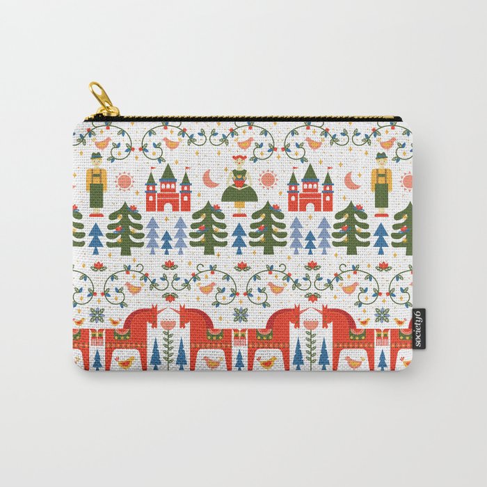 Scandinavian Fairytale - Green + Red Carry All Pouch Gallery Image 1