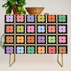 Colorful Flowers and Black & White Patchwork Gingham  Credenza Gallery Image 1
