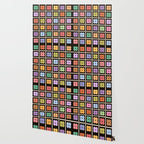 Colorful Flowers and Black & White Patchwork Gingham  Wallpaper Gallery Image 2