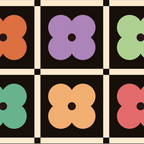 Colorful Flowers and Black & White Patchwork Gingham  Coffee Mug Gallery Image 2