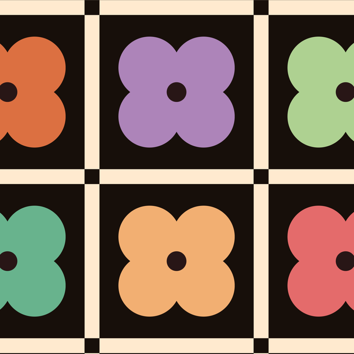 Colorful Flowers and Black & White Patchwork Gingham  Coffee Mug Gallery Image 2
