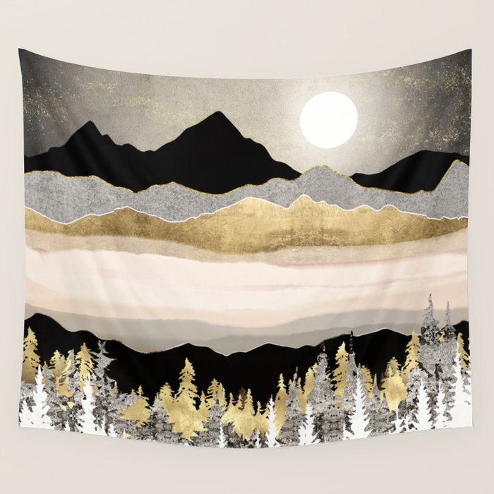 Winter Moon Wall Tapestry Gallery Image 1