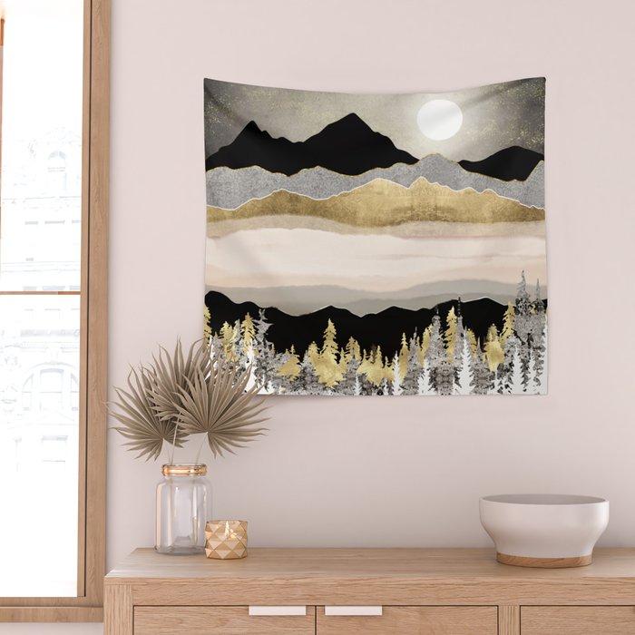 Winter Moon Wall Tapestry Gallery Image 2