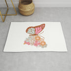 Vintage Floral Butterfly Rug Gallery Image 1