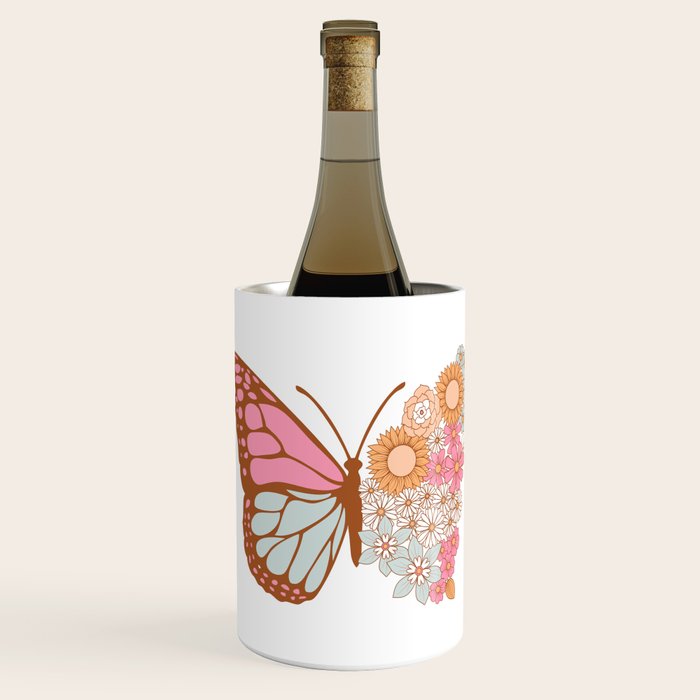 Vintage Floral Butterfly Wine Chiller Gallery Image 1