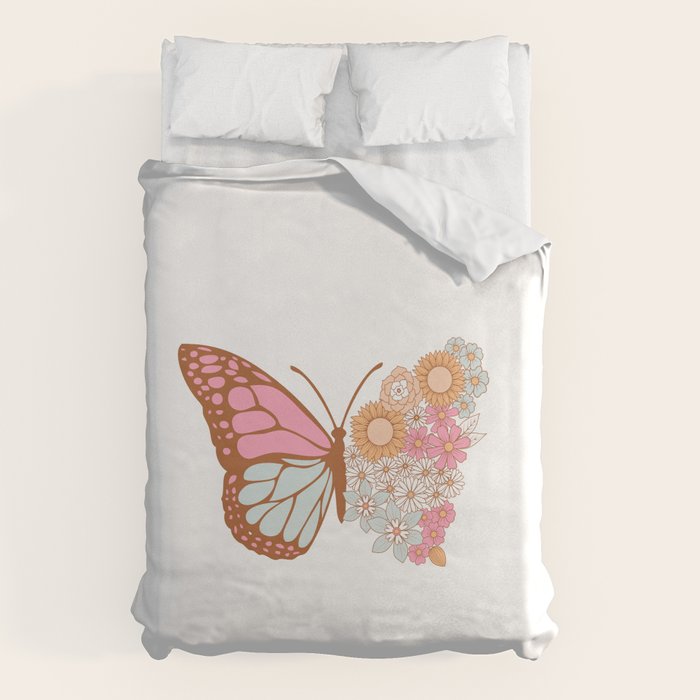 Vintage Floral Butterfly Duvet Cover Gallery Image 1
