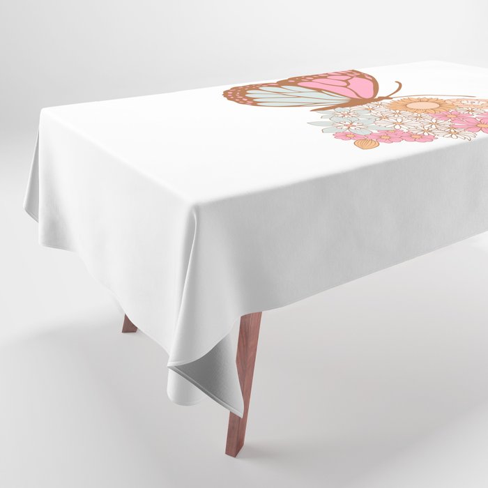 Vintage Floral Butterfly Tablecloth Gallery Image 1