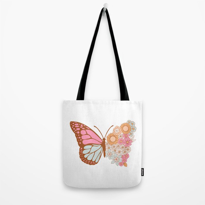 Vintage Floral Butterfly Tote Bag Gallery Image 2