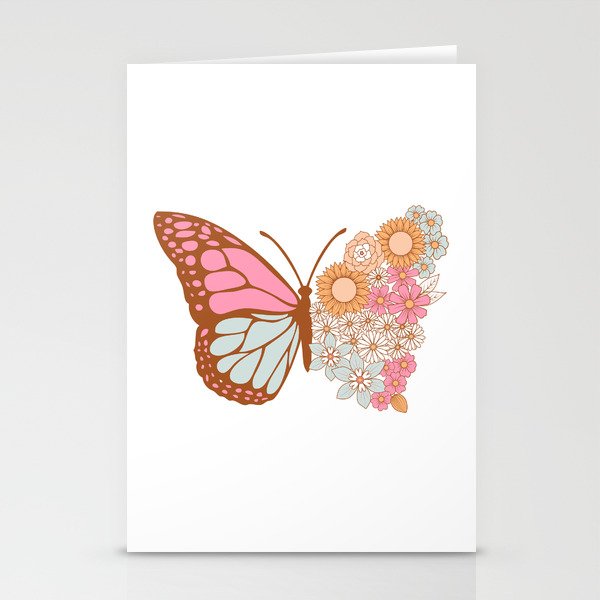 Vintage Floral Butterfly Stationery Card Gallery Image 1