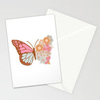 Vintage Floral Butterfly Stationery Card Gallery Image 2