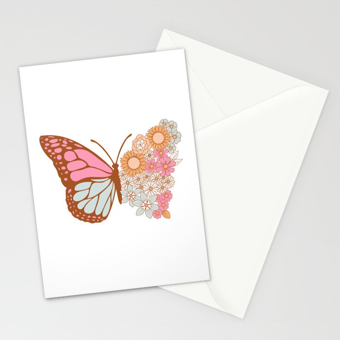 Vintage Floral Butterfly Stationery Card Gallery Image 2