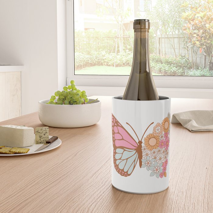 Vintage Floral Butterfly Wine Chiller Gallery Image 4