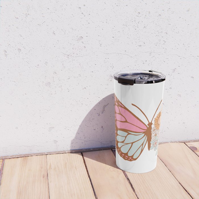 Vintage Floral Butterfly Travel Mug Gallery Image 4