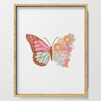 Vintage Floral Butterfly Serving Tray Gallery Image 1