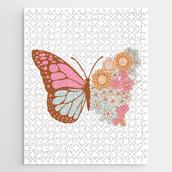 Vintage Floral Butterfly Jigsaw Puzzle Gallery Image 1