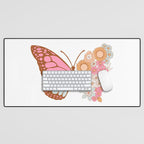 Vintage Floral Butterfly Desk Mat Gallery Image 1