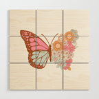 Vintage Floral Butterfly Wood Wall Art Gallery Image 1