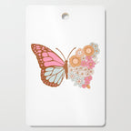 Vintage Floral Butterfly Cutting Board Gallery Image 1