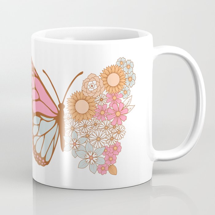 Vintage Floral Butterfly Coffee Mug Gallery Image 1