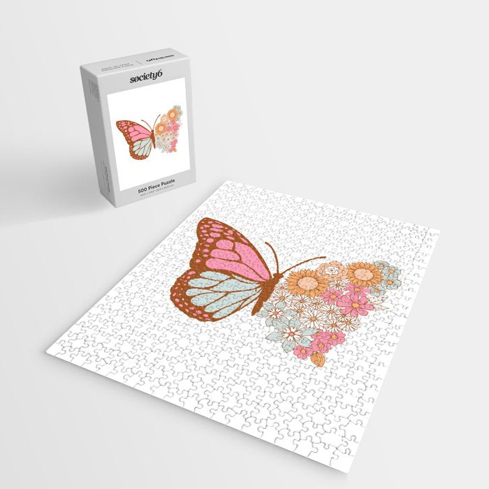 Vintage Floral Butterfly Jigsaw Puzzle Gallery Image 2
