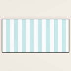 Duck Egg Pale Aqua Blue and White Wide Vertical Cabana Tent Stripe Desk Mat Gallery Image 3