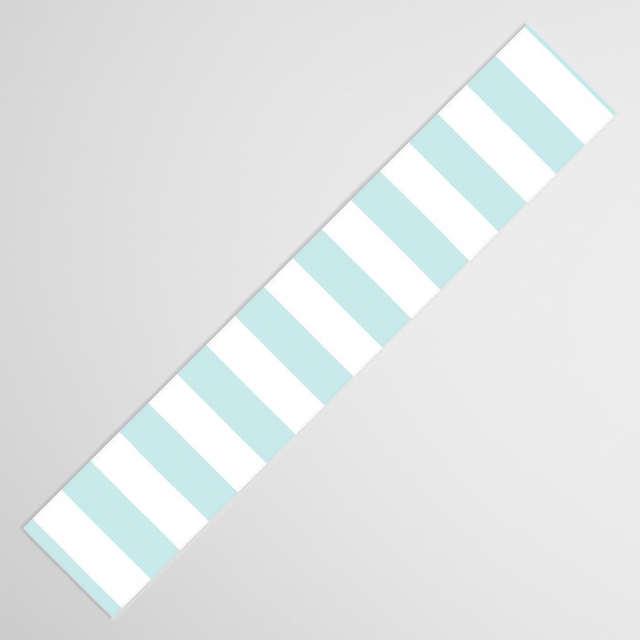 Duck Egg Pale Aqua Blue and White Wide Vertical Cabana Tent Stripe Table Runner Gallery Image 3
