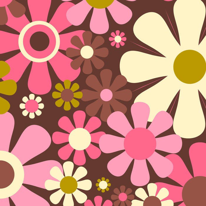 60s 70s Retro Floral Garden Cheerful Flower Pattern in Brown Pink Avocado Coffee Mug Gallery Image 2