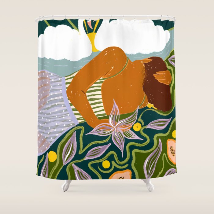 The Dreamer Of Swans Shower Curtain Gallery Image 1