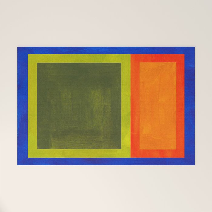 Ultramarine Blue Bloom Welcome Mat Gallery Image 1