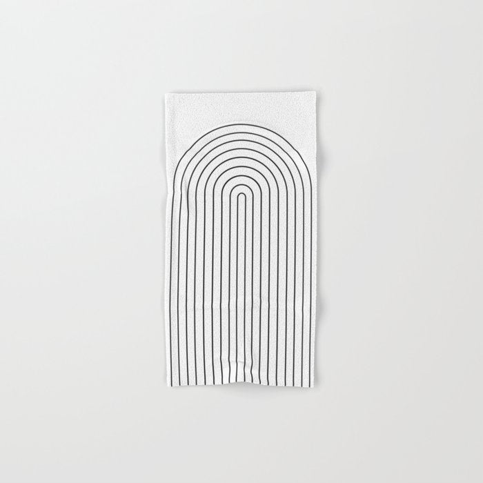 Minimal Arch IV Black and White Modern Geometric Lines Bath Towel Gallery Image 1
