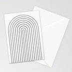 Minimal Arch IV Black and White Modern Geometric Lines Stationery Card Gallery Image 2