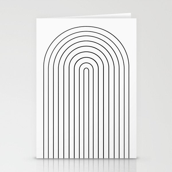 Minimal Arch IV Black and White Modern Geometric Lines Stationery Card Gallery Image 2