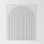 Minimal Arch IV Black and White Modern Geometric Lines Throw Blanket Gallery Image 2