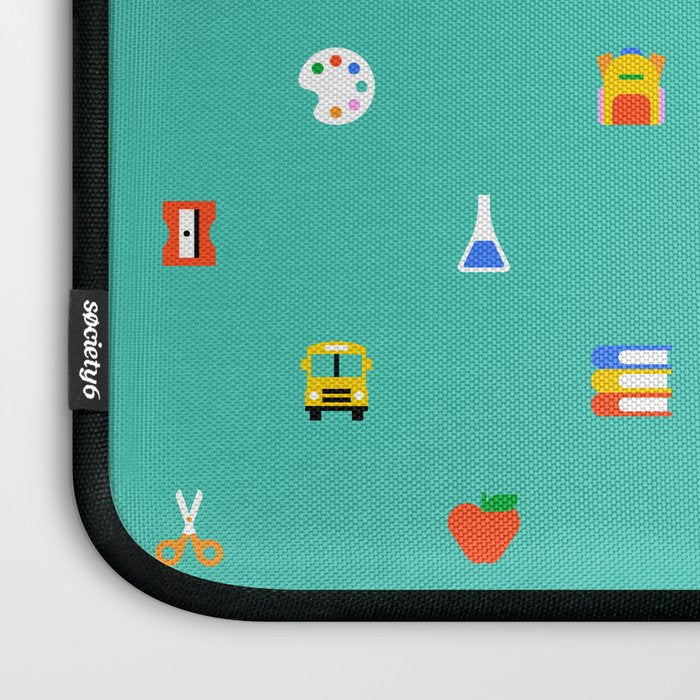 Colorful back to school sticker icon pattern Laptop Sleeve Gallery Image 3