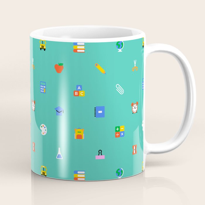Colorful back to school sticker icon pattern Coffee Mug Gallery Image 1