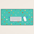 Colorful back to school sticker icon pattern Desk Mat Gallery Image 1